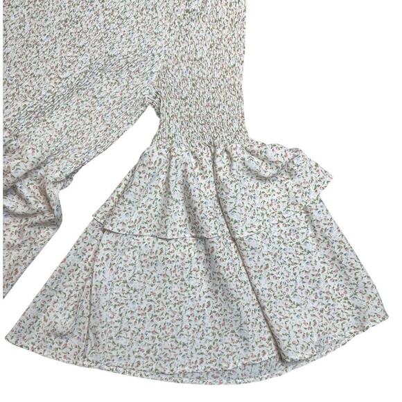 Shein Rouched Off the Shoulder Flare Sleeve Floral Long Tunic Size 2XL Boho - Picture 6 of 6